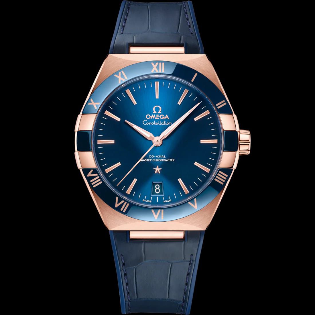 Omega Co Axial Constellation Rose Gold Blue Automatic Japan